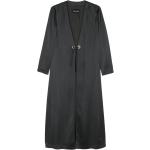 Manteaux longs de créateur Armani Giorgio Armani gris foncé en satin à manches longues à col en V Taille XL pour femme 