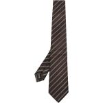 Cravates en soie de créateur Armani Giorgio Armani marron à rayures à motif papillons Tailles uniques pour homme 