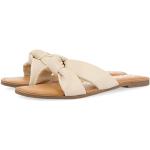 Sandales plates Gioseppo blanc d'ivoire en cuir Pointure 38 look fashion pour femme en promo 