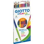 Crayons de couleur multicolores en lot de 12 