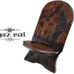 Chaises en bois marron en bois à motif Afrique pliables style ethnique 