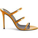 Sandales à talons Giuseppe Zanotti orange en tissu à talons aiguilles pour femme 