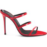 Sandales à talons Giuseppe Zanotti rouges en tissu à talons aiguilles pour femme en promo 