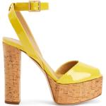 Sandales à talons Giuseppe Zanotti jaune moutarde en cuir à bouts ouverts Pointure 39 pour femme en promo 