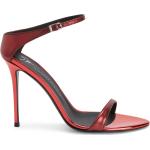 Sandales à talons Giuseppe Zanotti rouge bordeaux lamées en cuir synthétique à talons aiguilles pour femme en promo 