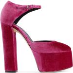 Escarpins Giuseppe Zanotti roses en velours en cuir à bouts carrés Pointure 41 pour femme en promo 