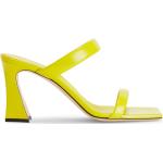 Sandales à talons Giuseppe Zanotti jaunes à logo en cuir à bouts carrés pour femme 