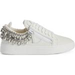Baskets basses Giuseppe Zanotti blanches laquées à strass look casual pour femme 