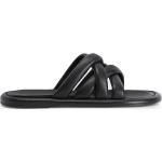 Sandales plates Giuseppe Zanotti noires à logo en cuir synthétique pour homme 
