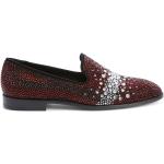 Chaussures casual Giuseppe Zanotti rouge bordeaux en cuir à strass à bouts en amande Pointure 41 look casual pour homme en promo 