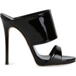 Sandales à talons Giuseppe Zanotti noires en cuir synthétique à talons aiguilles à bouts ouverts Pointure 41 pour femme en promo 