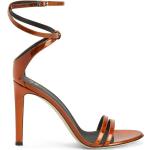 Sandales à brides Giuseppe Zanotti orange en cuir à talons aiguilles à bouts ouverts Pointure 39 pour femme en promo 