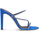 Sandales à talons Giuseppe Zanotti bleues en daim à bouts en amande Pointure 40 pour femme en promo 