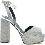 Sandales à talons Giuseppe Zanotti grises en cuir Pointure 39 look fashion pour femme 