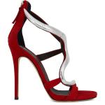 Sandales à talons Giuseppe Zanotti rouges en daim à talons aiguilles pour femme 