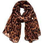 Écharpes en soie pour la Saint-Valentin orange à effet léopard en mousseline look casual pour femme 