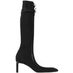 Bottes de créateur Givenchy noires en cuir en cuir à talons géométriques à lacets Pointure 38,5 look casual pour femme 