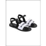 Givenchy Kids sandales en cuir à logo brodé - Noir