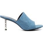Sabots de créateur Givenchy bleues claires en cuir à bouts ouverts Pointure 40 pour femme 
