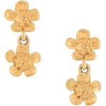 Boucles d'oreilles en or de créateur Givenchy en métal à motif papillons seconde main pour femme 