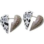 Boucles d'oreilles de créateur Givenchy grises en métal en argent seconde main 