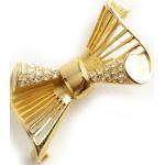 Broches de créateur Givenchy jaunes en métal à strass en strass seconde main look vintage pour femme 