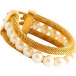 Bracelets de perles de créateur Givenchy jaunes en métal à perles seconde main look vintage 