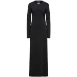 Robes longues de créateur Givenchy noires en viscose à manches longues longues à manches longues à col rond Taille S pour femme 