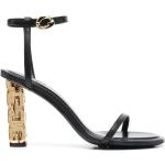 Sandales à brides de créateur Givenchy noires en cuir de veau à bouts ouverts Pointure 40 pour femme 