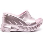 Sandales compensées de créateur Givenchy rose pastel à pois en caoutchouc à bouts ronds Pointure 41 pour femme 