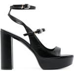 Sandales de créateur Givenchy noires en cuir à bouts ronds Pointure 39 pour femme 