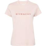T-shirts col rond de créateur Givenchy rose pastel en jersey à manches courtes à col rond pour femme 