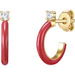 Boucles d'oreilles Glanzstücke München rouges en argent en argent 18 carats pour femme 