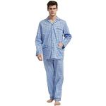 Hauts de pyjama bleus en coton Taille L look fashion pour homme 