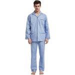 Hauts de pyjama bleus en coton Taille M look fashion pour homme en promo 
