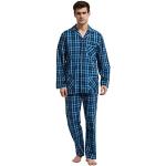 Hauts de pyjama bleues foncé en coton Taille M look fashion pour homme 