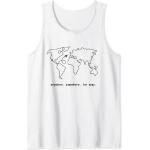 T-shirts à imprimés blancs imprimé carte du monde à manches courtes à col rond Taille S look fashion pour homme 