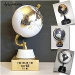 Globes terrestres marron en bois imprimé carte du monde 
