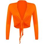 Boleros orange fluo à manches longues Taille M look fashion pour femme 