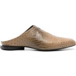 Chaussures marron clair à effet crocodile en cuir synthétique à motif animaux en cuir à bouts carrés Pointure 41 pour homme 