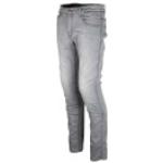 Jeans droits gris clair en fil filet stretch Taille S look casual 