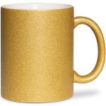 Tasses à café dorées en céramique à paillettes 
