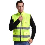 GOGO Gilet multi-poches pour volontaires Gilet de sécurité réfléchissant coupe vent Yellow XL