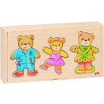 Puzzles en bois Goki en bois massif à motif ours de 12 à 24 mois 