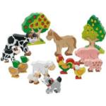 Figurines d'animaux Goki à motif moutons de la ferme 