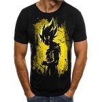 T-shirts à imprimés jaunes en coton Dragon Ball Son Goku Taille XS look fashion pour homme 