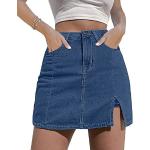 Minijupes en jean bleus clairs courtes Taille XXL look casual pour femme 