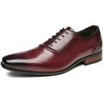 Chaussures oxford de mariage rouge bordeaux en caoutchouc à lacets Pointure 41 classiques pour homme 
