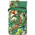 Linge de lit Good Morning vert à motif dinosaures 135x200 cm 