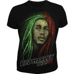 T-shirts noirs à manches courtes Bob Marley à manches courtes Taille XXL look fashion pour homme 